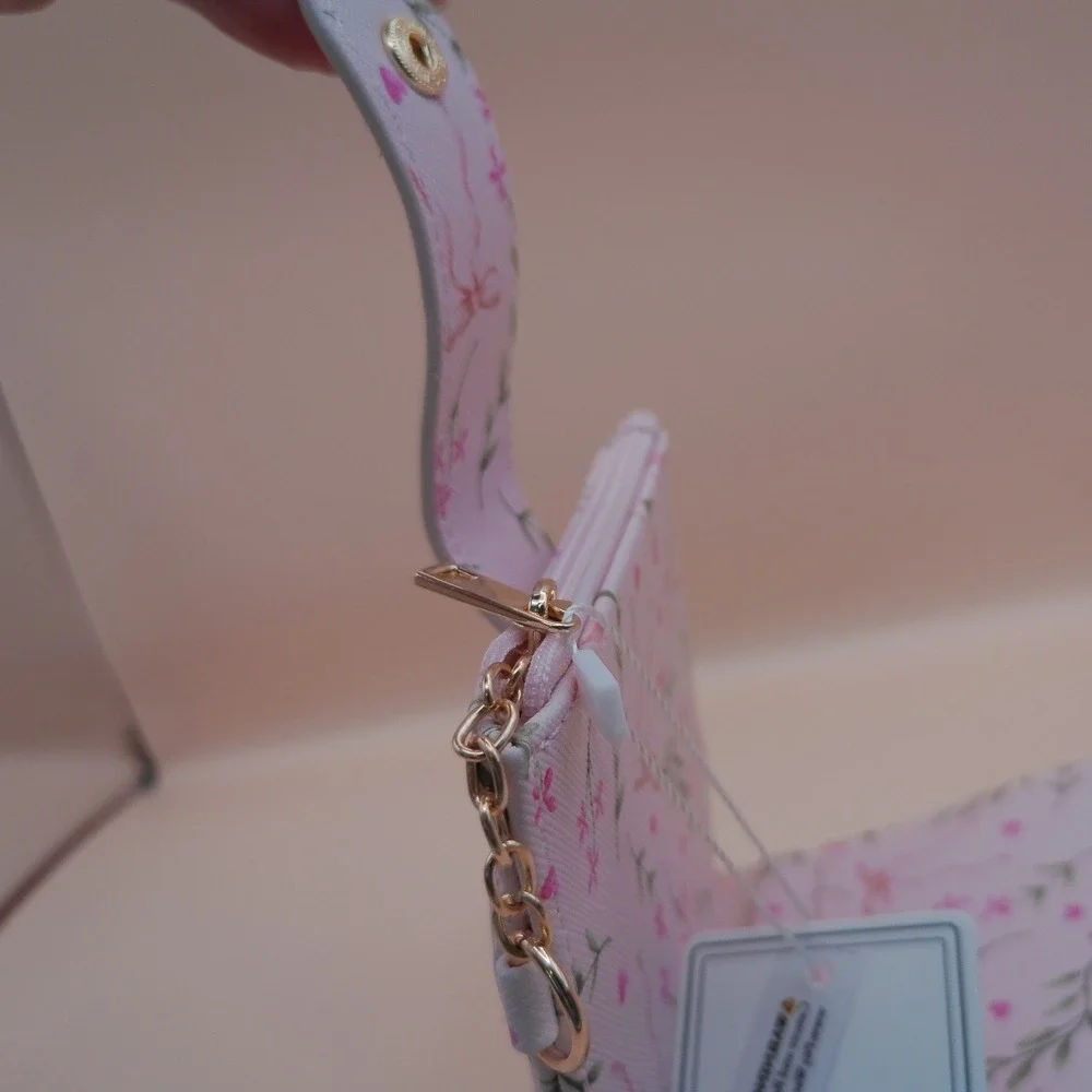 Blush Crush Pink‎ Floral Bow Vegan Leather Wallet NEW